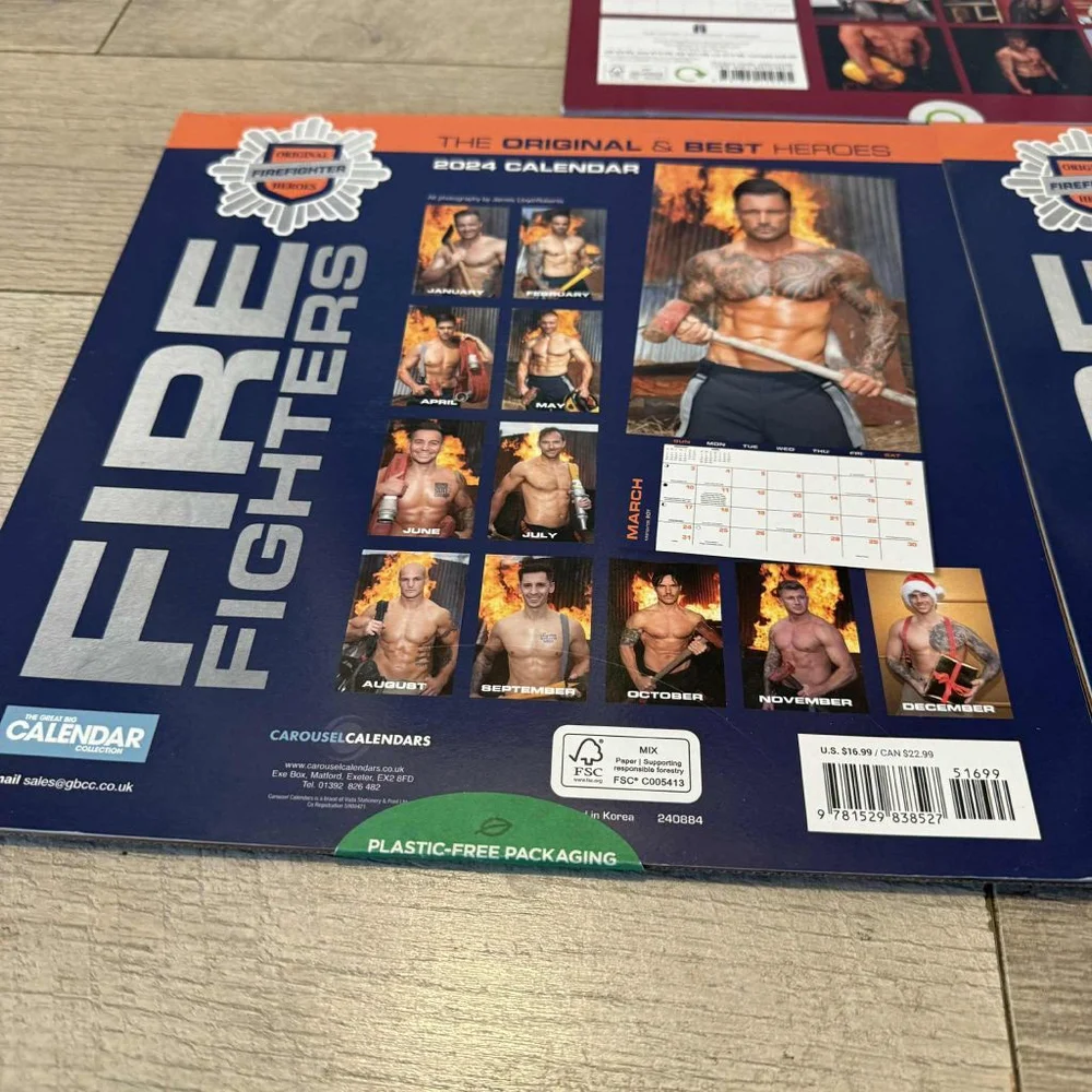 Firefighters 2024 Calendar Blue Orange